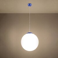 Hängelampe verstellbar Glas Stahl Ultramarin E27...