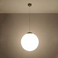 Hängelampe verstellbar Glas Stahl Olivgrün E27...