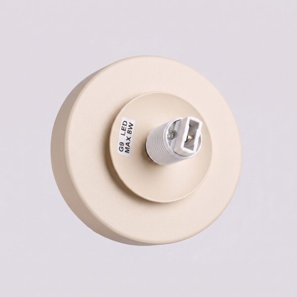 Wandlampe Schalter blendarm Glas Stahl Beige G9 B:12cm