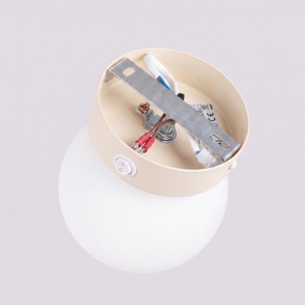 Wandlampe Schalter blendarm Glas Stahl Beige G9 B:12cm