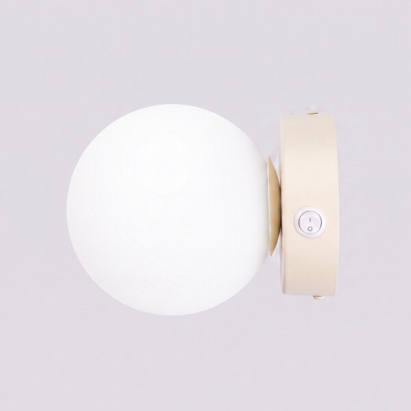 Wandlampe Schalter blendarm Glas Stahl Beige G9 B:12cm