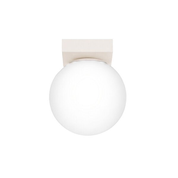 Deckenlampe blendarm Glas Stahl Beige satiniert G9 12cm