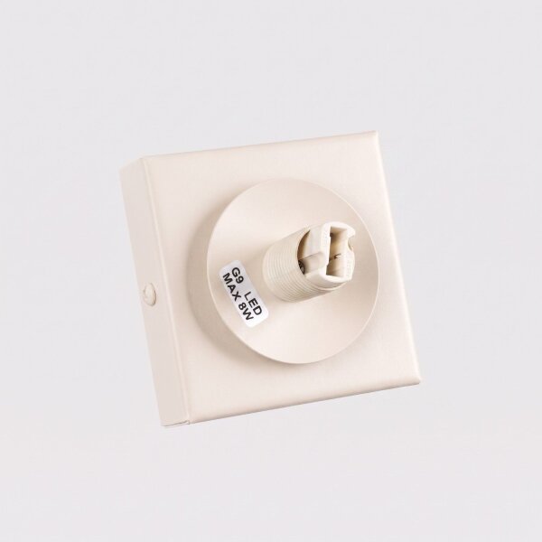 Deckenlampe blendarm Glas Stahl Beige satiniert G9 12cm