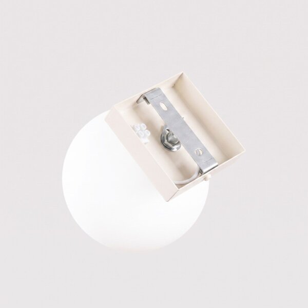 Deckenlampe blendarm Glas Stahl Beige satiniert G9 12cm