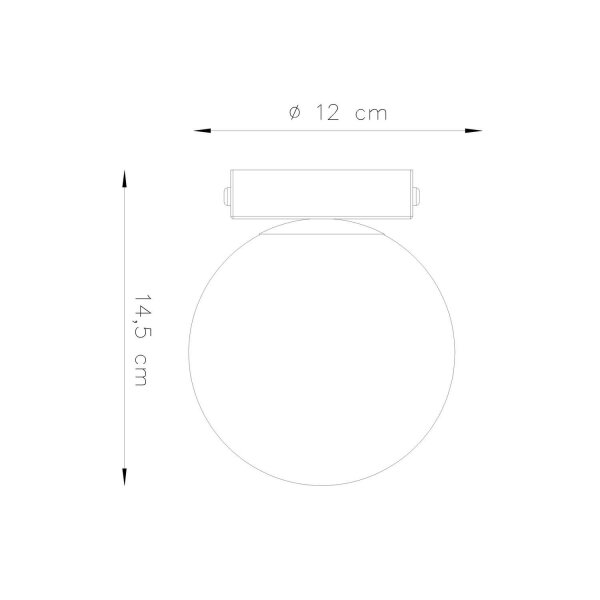 Deckenlampe blendarm Glas Stahl Beige satiniert G9 12cm