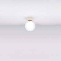 Deckenlampe blendarm Glas Stahl Beige satiniert G9 12cm