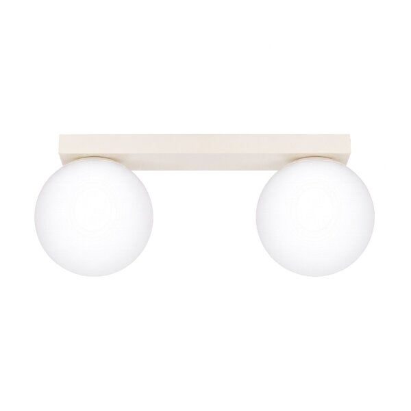 Deckenlampe blendarm Glas Stahl Beige G9 L:34,5 cm