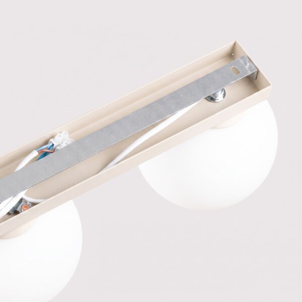 Deckenlampe blendarm Glas Stahl Beige G9 L:34,5 cm