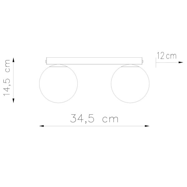 Deckenlampe blendarm Glas Stahl Beige G9 L:34,5 cm