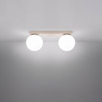 Deckenlampe blendarm Glas Stahl Beige G9 L:34,5 cm