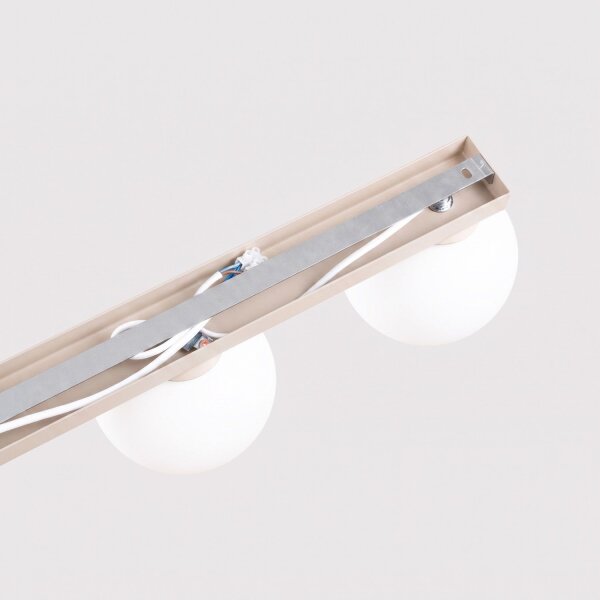 Deckenlampe blendarm Glas Stahl Beige 3-flammig G9 50cm