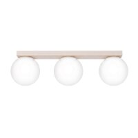 Deckenlampe blendarm Glas Stahl Beige 3-flammig G9 50cm