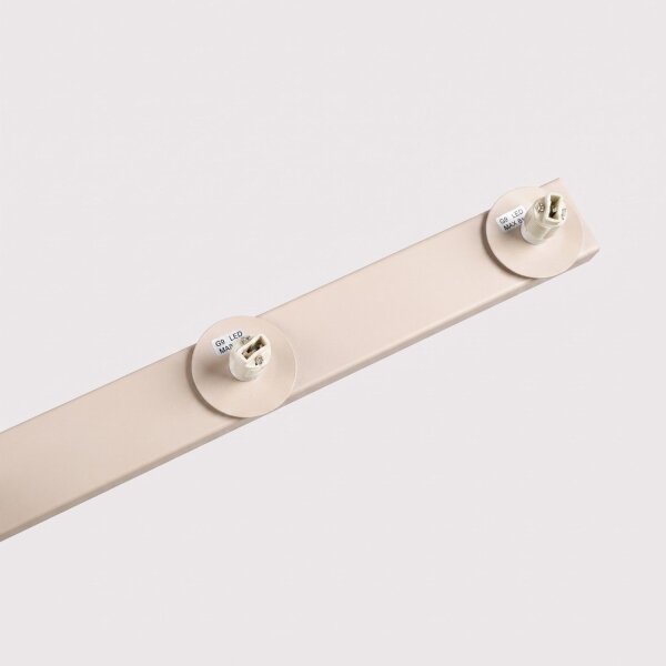Deckenlampe blendarm Glas Stahl Beige 4-flammig G9 88cm