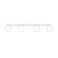 Deckenlampe blendarm Glas Stahl Beige 4-flammig G9 88cm