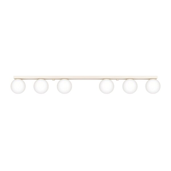 Deckenleuchte blendarm Glas Stahl Beige G9 L:120cm