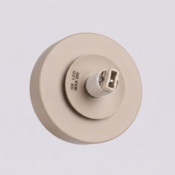 Wandlampe Schalter blendarm Glas Stahl Taupe G9 B:14cm