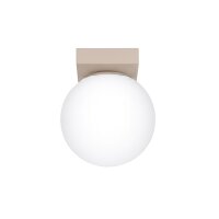 Deckenlampe blendarm Glas Stahl Taupe satiniert G9 12cm
