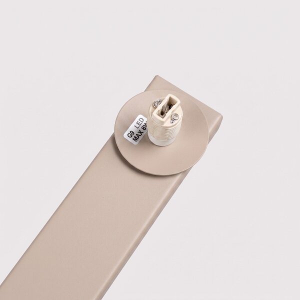 Deckenlampe blendarm Glas Stahl Taupe G9 L:34,5 cm