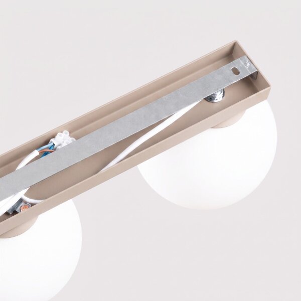 Deckenlampe blendarm Glas Stahl Taupe G9 L:34,5 cm