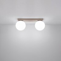 Deckenlampe blendarm Glas Stahl Taupe G9 L:34,5 cm