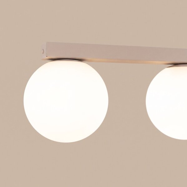 Deckenlampe blendarm Glas Stahl Taupe 3-flammig G9 50cm