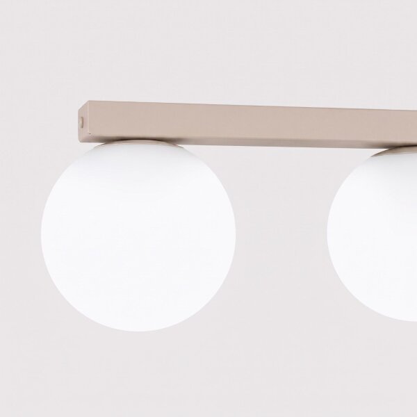 Deckenlampe blendarm Glas Stahl Taupe 3-flammig G9 50cm