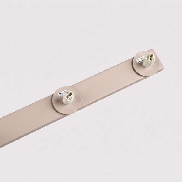 Deckenlampe blendarm Glas Stahl Taupe 3-flammig G9 50cm