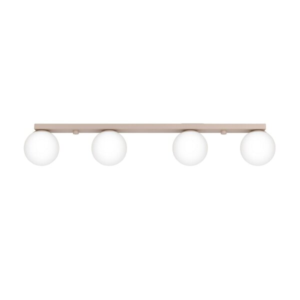Deckenlampe blendarm Glas Stahl Taupe 4-flammig G9 88cm