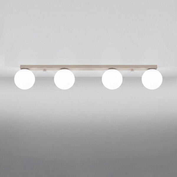 Deckenlampe blendarm Glas Stahl Taupe 4-flammig G9 88cm