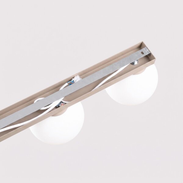 Deckenlampe blendarm Glas Stahl Taupe 4-flammig G9 88cm