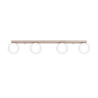 Deckenlampe blendarm Glas Stahl Taupe 4-flammig G9 88cm