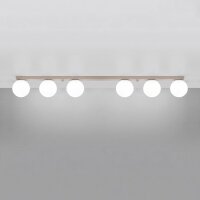 Deckenleuchte blendarm Glas Stahl Taupe G9 L:120cm