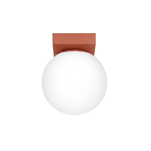 Deckenlampe Glas Stahl Ockerrot satiniert G9 L:12cm