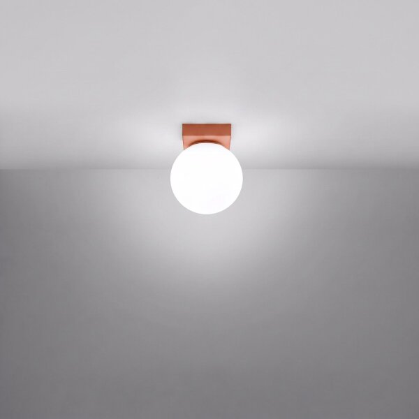 Deckenlampe Glas Stahl Ockerrot satiniert G9 L:12cm