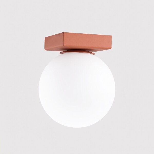 Deckenlampe Glas Stahl Ockerrot satiniert G9 L:12cm