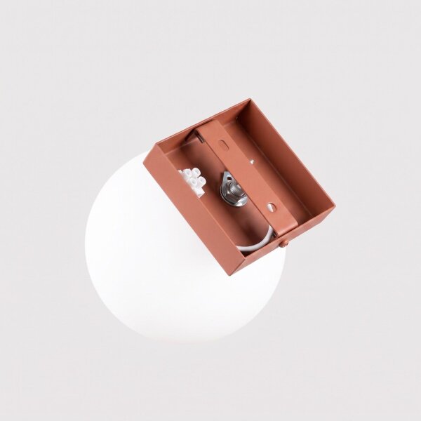 Deckenlampe Glas Stahl Ockerrot satiniert G9 L:12cm