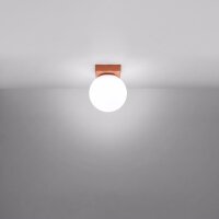 Deckenlampe Glas Stahl Ockerrot satiniert G9 L:12cm