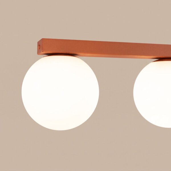 Deckenlampe Glas Stahl Ockerrot 2-flammig G9 L:34,5cm
