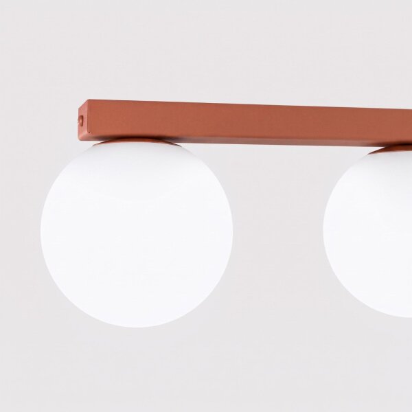 Deckenlampe Glas Stahl Ockerrot 2-flammig G9 L:34,5cm