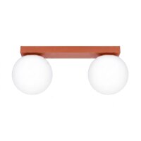 Deckenlampe Glas Stahl Ockerrot 2-flammig G9 L:34,5cm