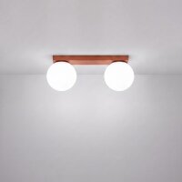 Deckenlampe Glas Stahl Ockerrot 2-flammig G9 L:34,5cm