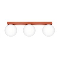 Deckenlampe blendarm Glas Stahl Ockerrot G9 L:50cm