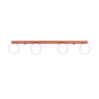 Deckenlampe blendarm Glas Stahl Ockerrot G9 L:88cm