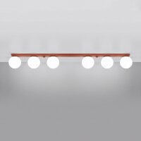 Deckenlampe blendarm Glas Stahl Ockerrot G9 L:120cm