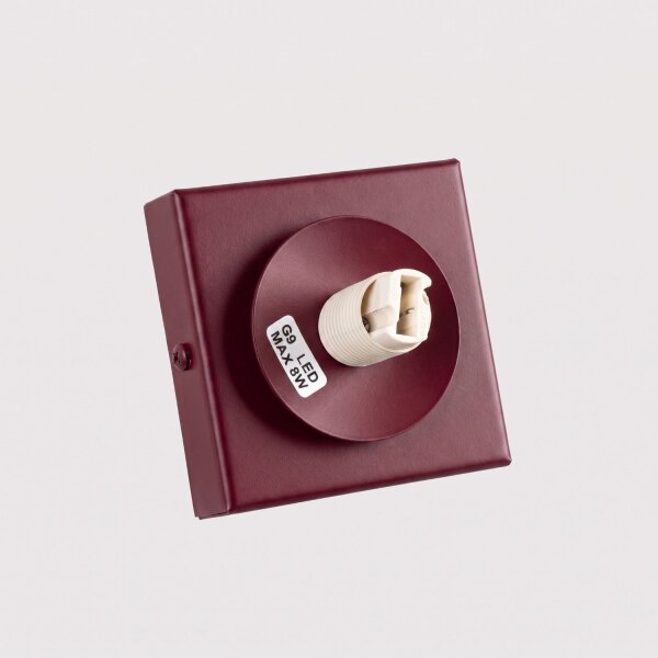 Deckenlampe Glas Stahl Burgund satiniert G9 B:12cm