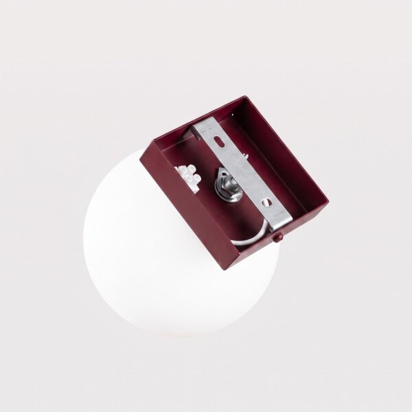 Deckenlampe Glas Stahl Burgund satiniert G9 B:12cm