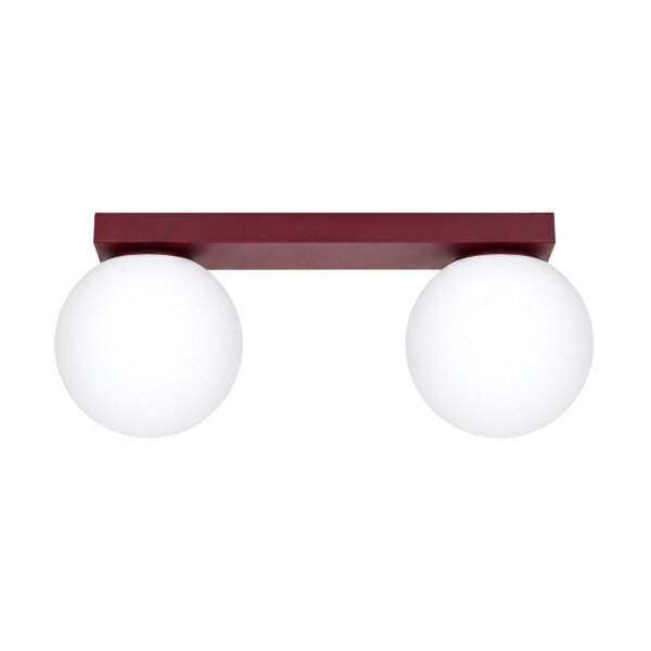Deckenlampe blendarm Glas Stahl Burgund G9 L:34,5cm