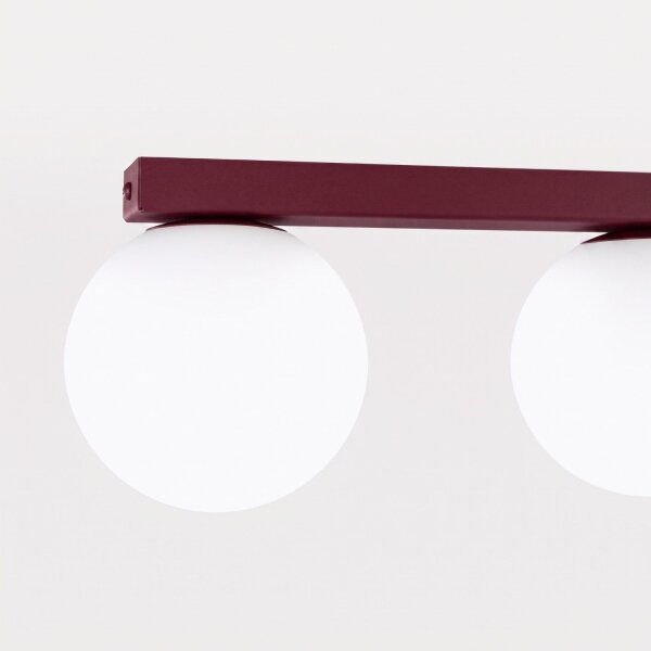 Deckenlampe blendarm Glas Stahl Burgund G9 L:34,5cm