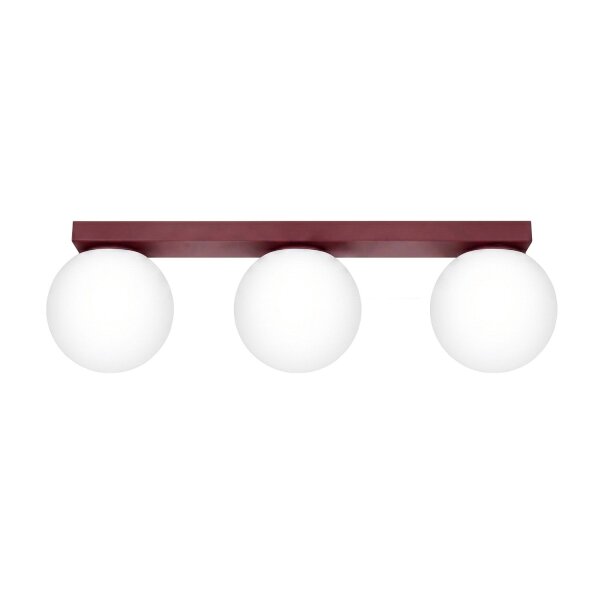 Deckenlampe blendarm Glas Stahl Burgund G9 L:50 cm