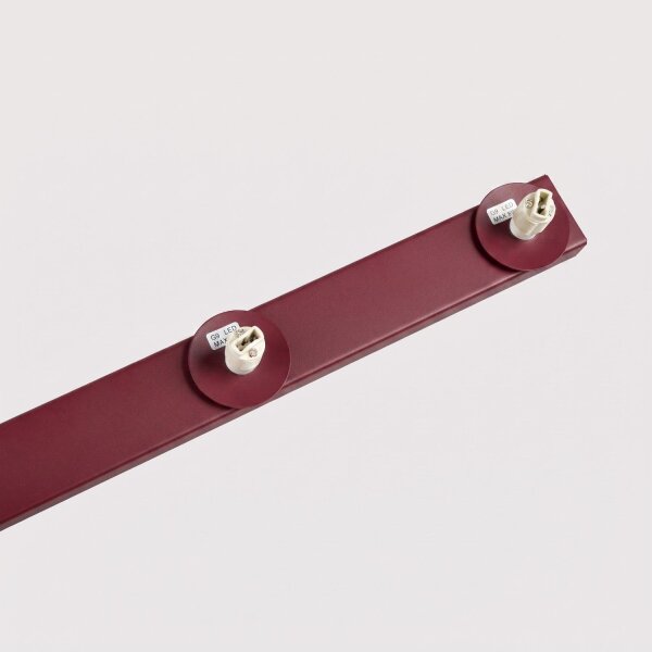 Deckenlampe blendarm Glas Stahl Burgund G9 L:50 cm